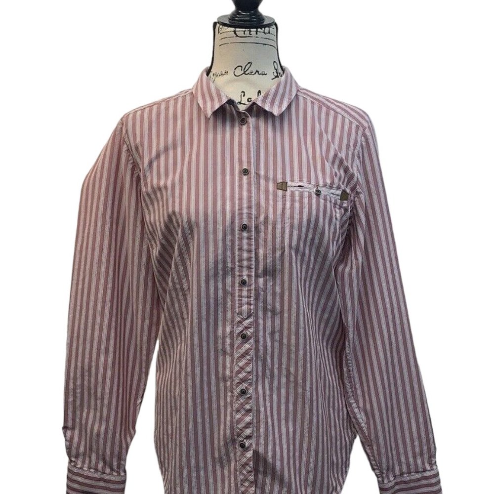 ORVIS BattenKill Fly Fishing Red White Shirt Large